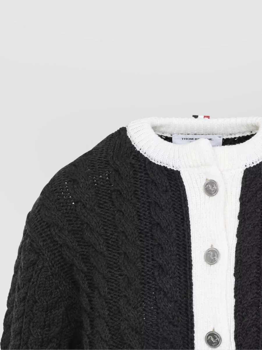Thom Browne Wool Cable-Knit Cardigan