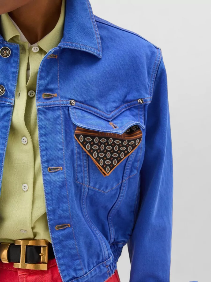 Versace Denim Cropped Jacket