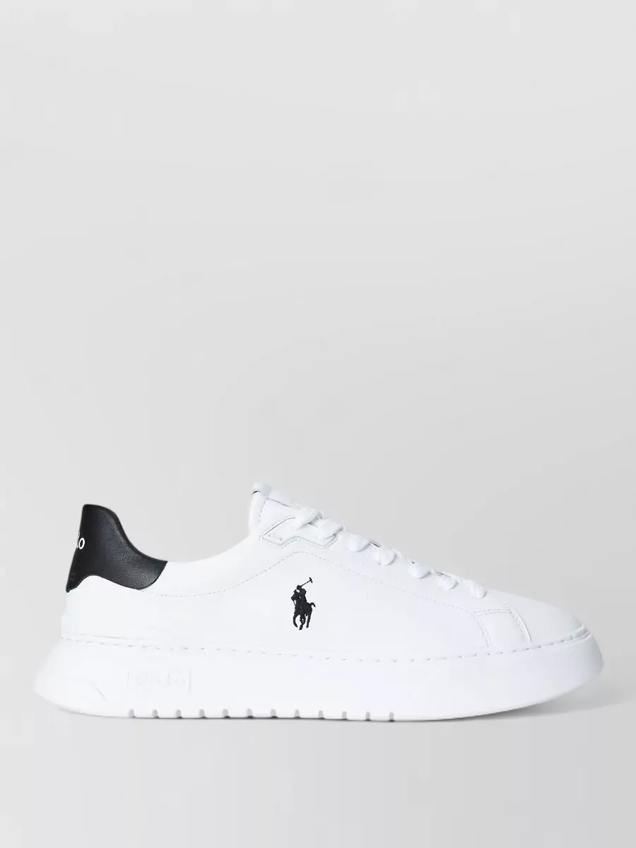 Ralph Lauren Leather Sneakers Logo Detail Round Toe