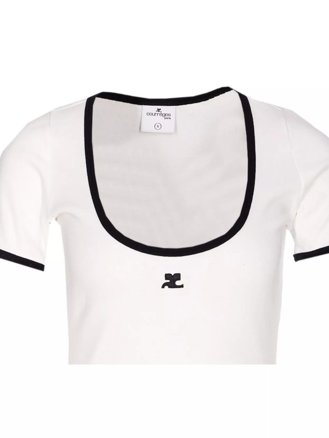 Courrèges Ribbed Cotton Mini Dress With Logo Embroidery