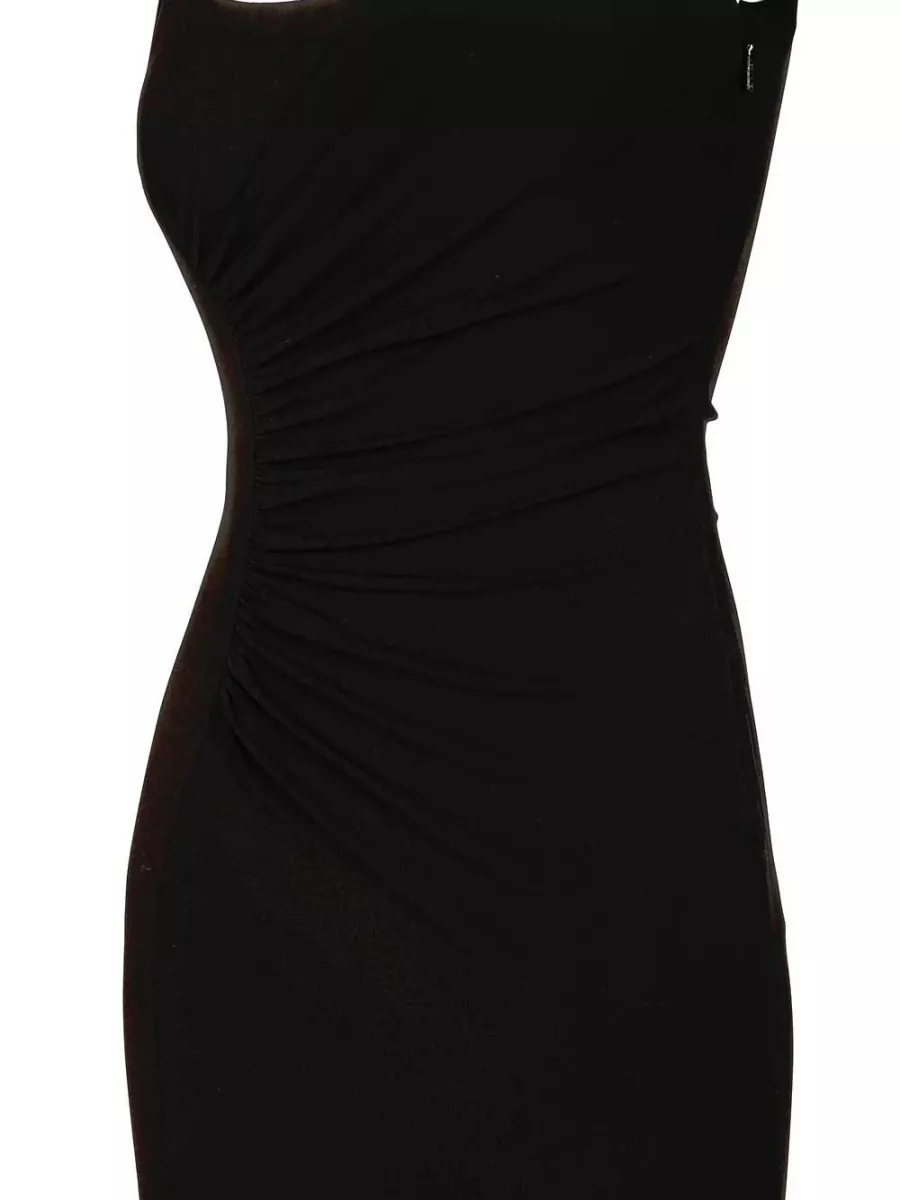 Versace Jersey Crepe Stretch Midi Dress Ruched