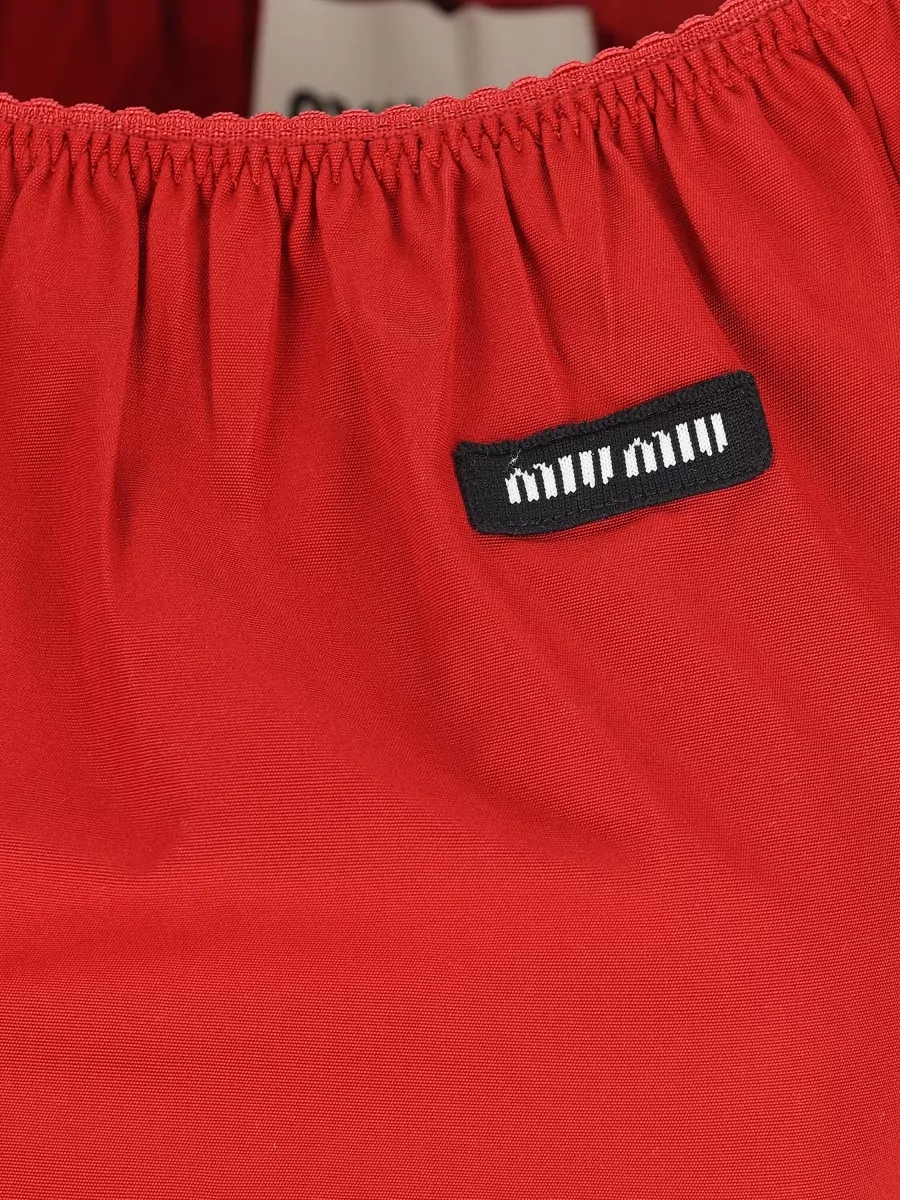 Miu Miu Cotton Logo-Embroidered Mini Dress