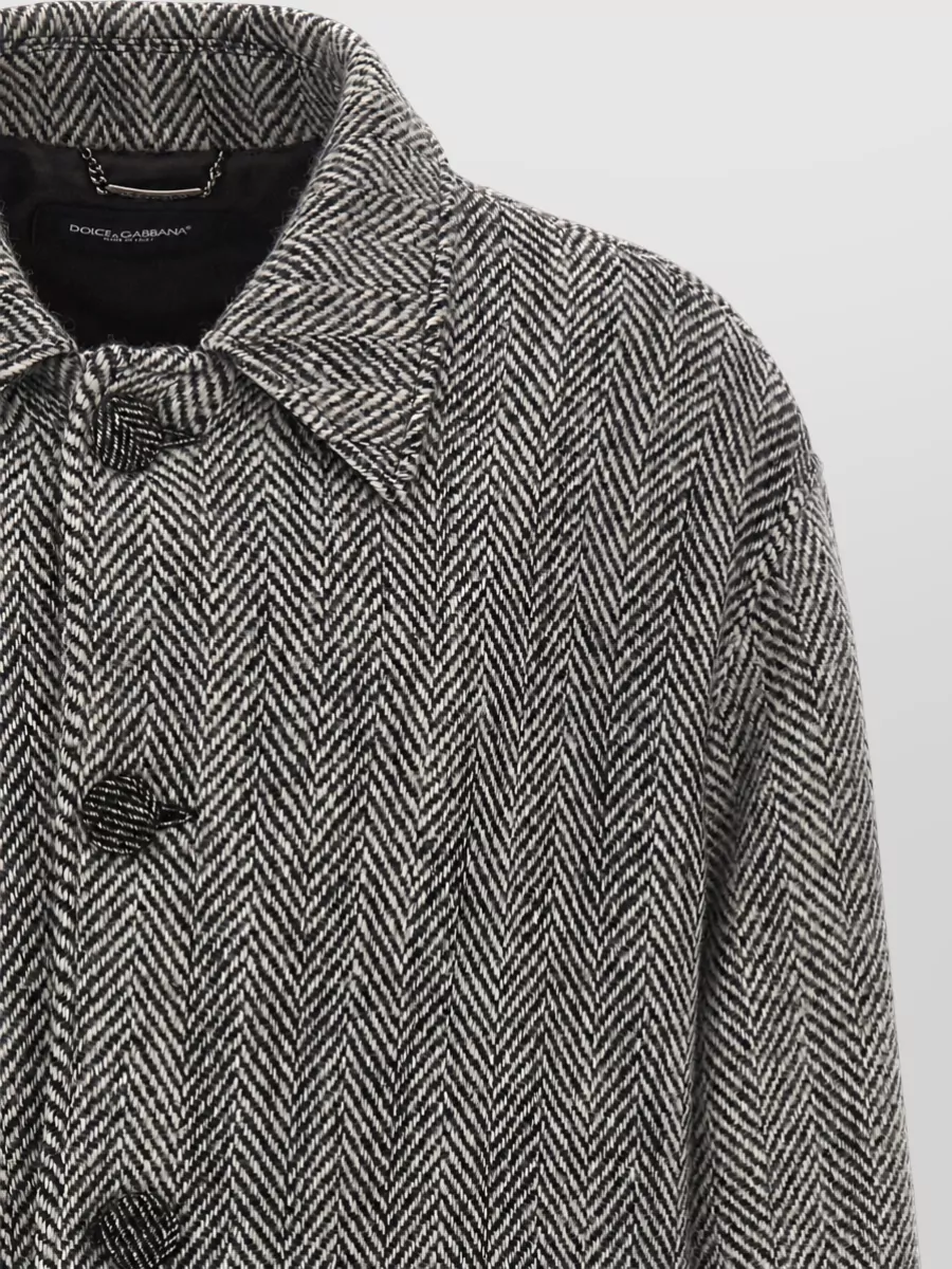 Dolce&Gabbana Wool Chevron Single-Breasted Coat