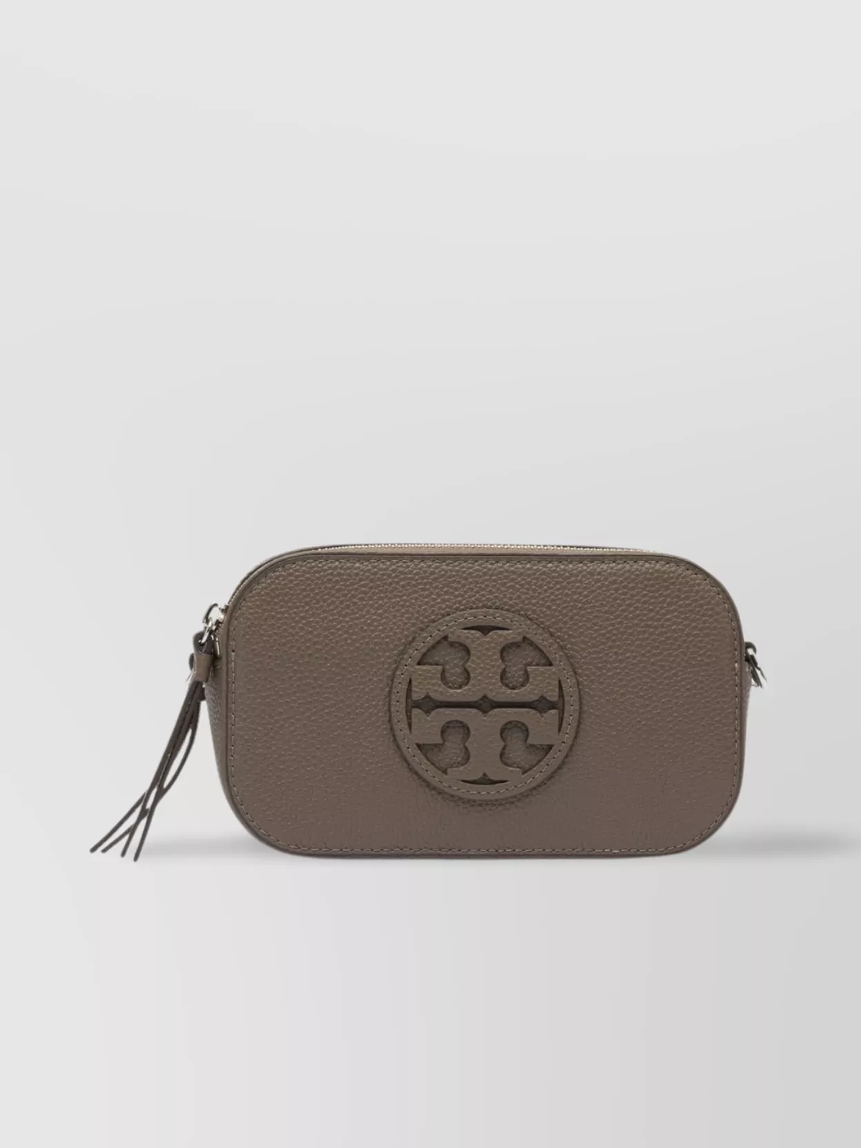 Tory Burch Textured Finish Crossbody Bags With Adjustable Strap And Tassel Detail