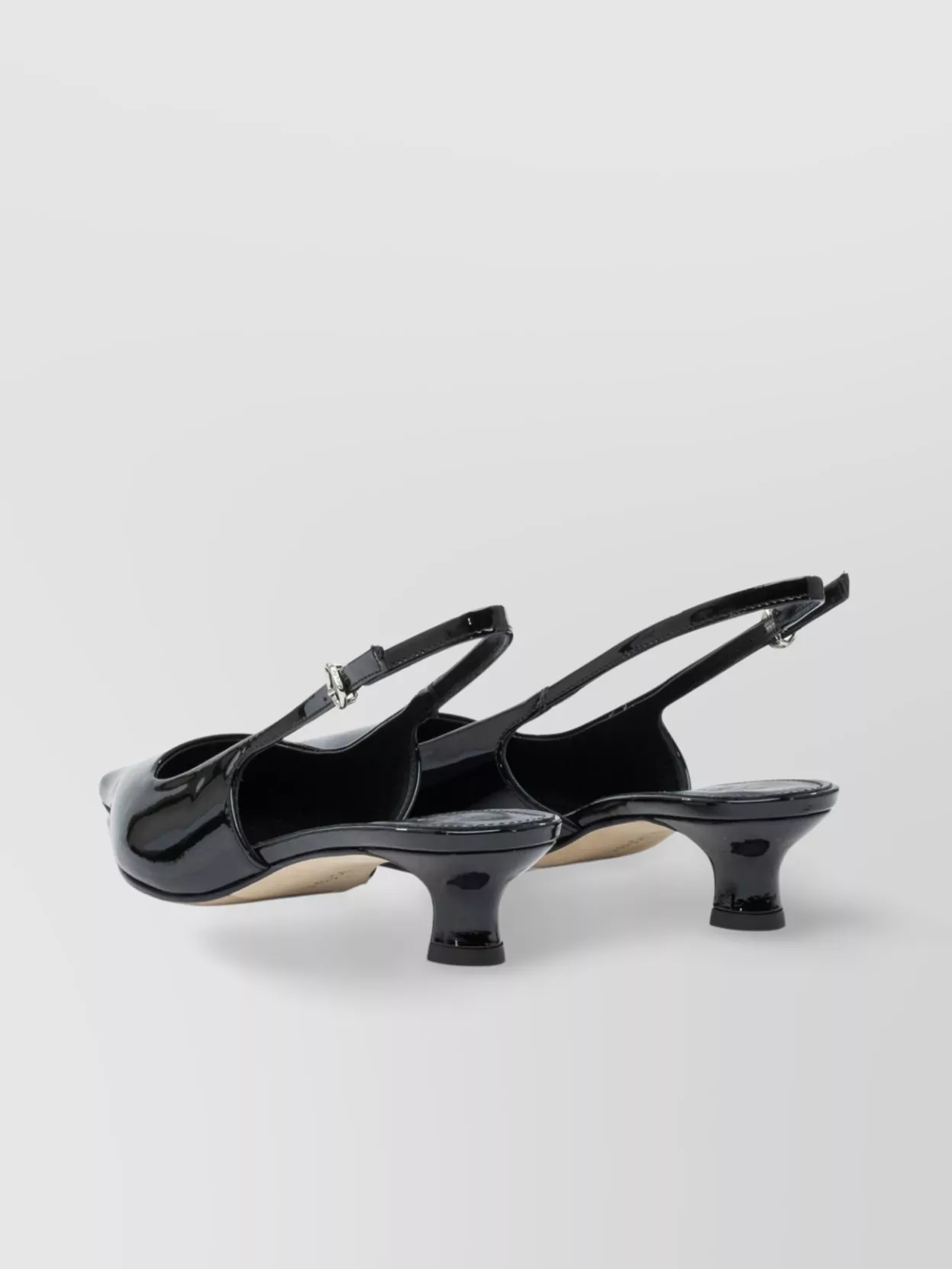 Aeyde Pointed Toe Kitten Heel Pumps With Patent Finish
