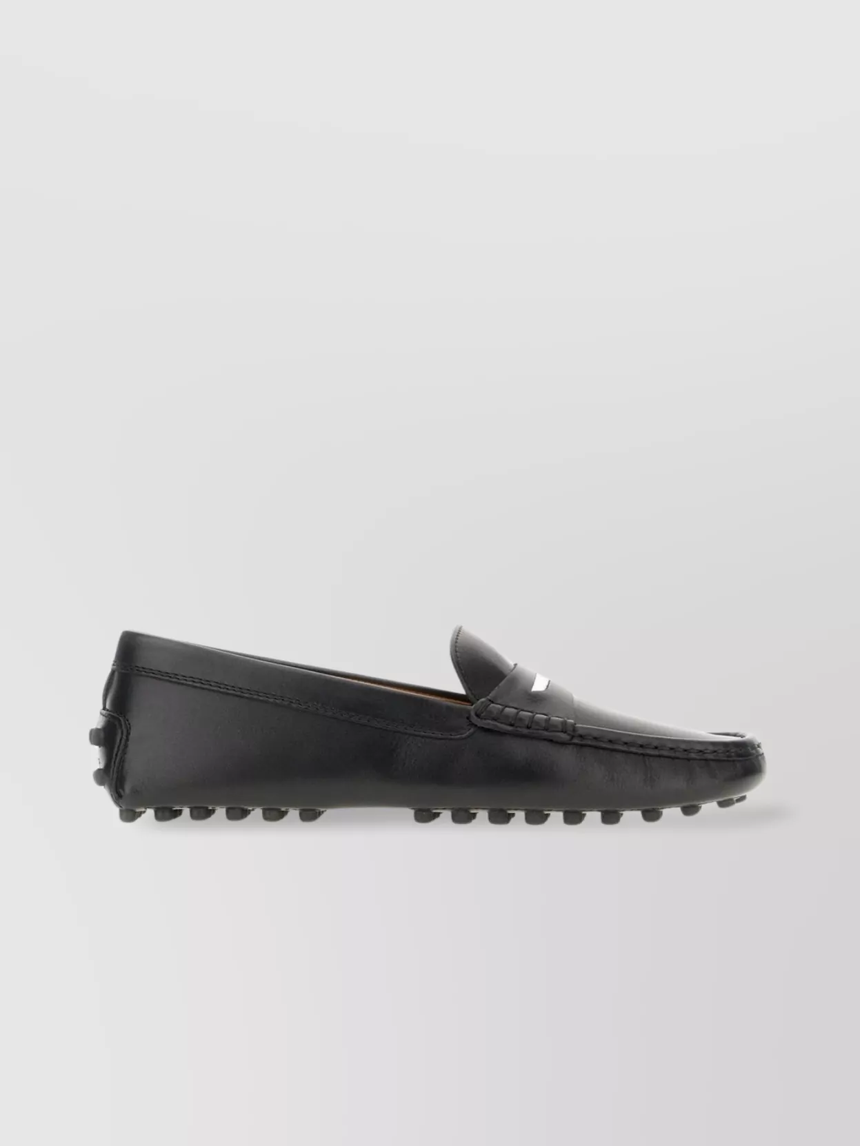 Tod's Leather Loafers With Metal Logo Plate