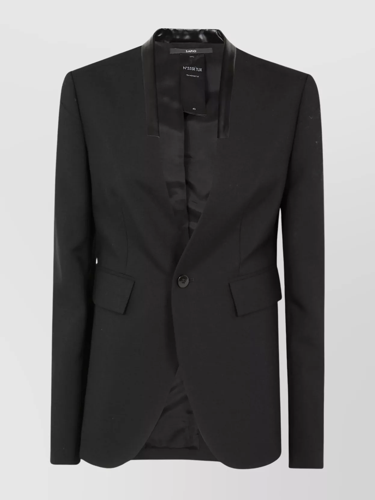 Sapio Mohair Tux Single Brested Blazer In Black