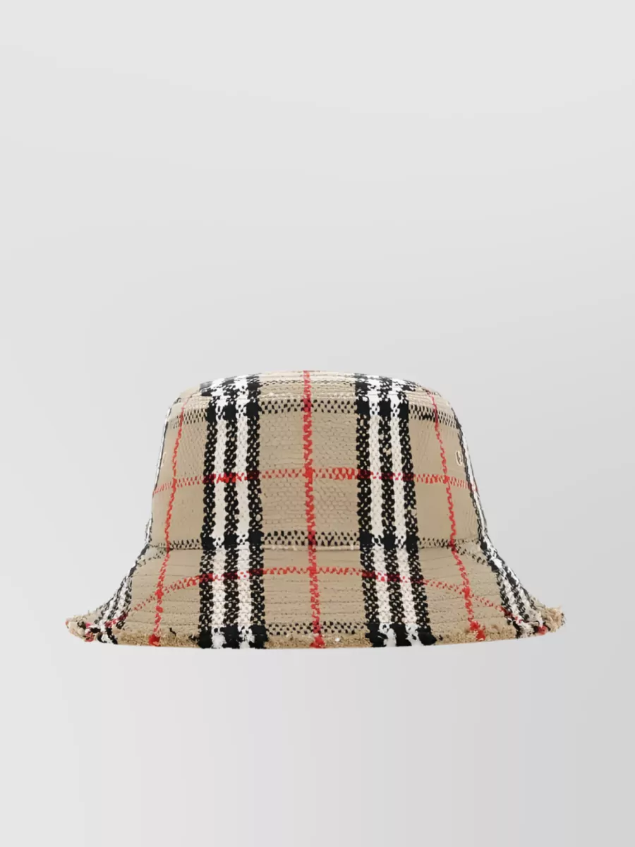 Shop Burberry Vintage Check Textured Bucket Hat In Yellow