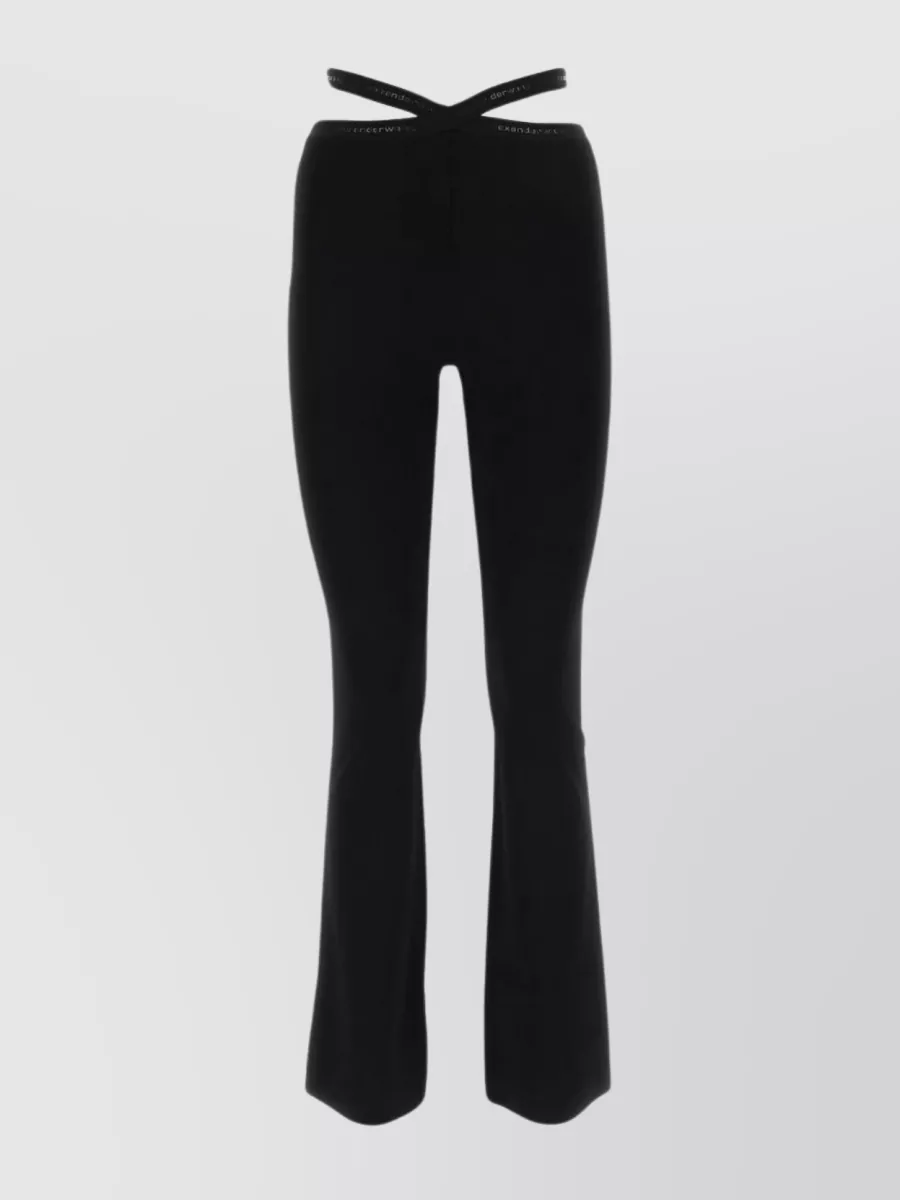 Shop Alexander Wang Flared Pant With Elastic Waist And Stylish Cut-outs In Black
