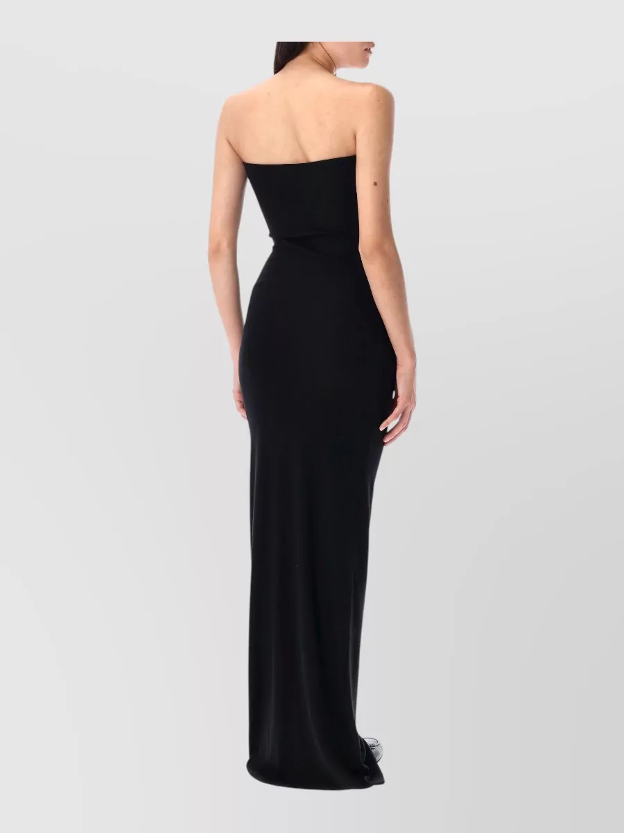 Éterne Ribbed Strapless Maxi Dress