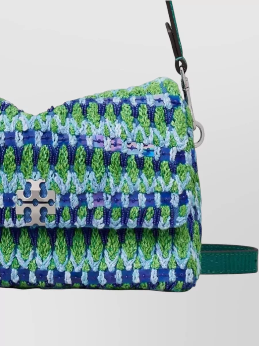 Tory Burch Small Cotton Beaded Shoulder Bag