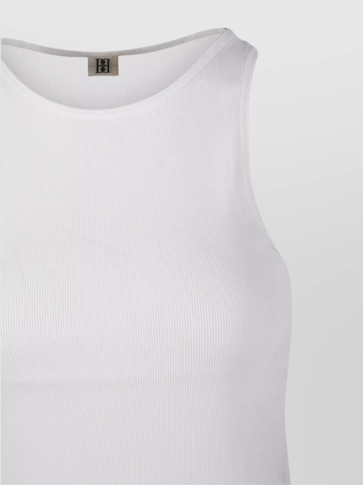 By Malene Birger Ribbed Texture Round Neck Sleeveless Top