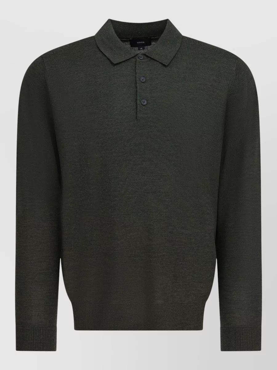 Vince merino wool long-sleeve polo shirt