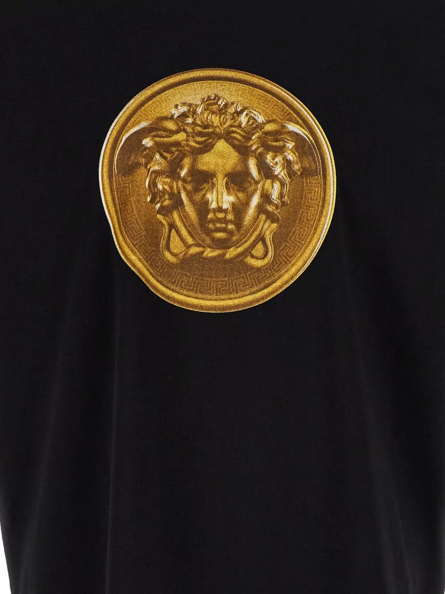 Versace Cotton Printed Crew-Neck Short-Sleeve T-Shirt