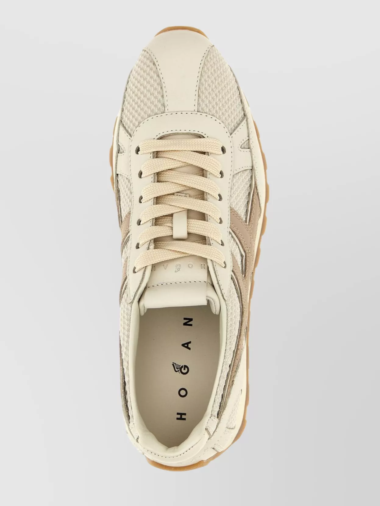 Hogan Stitching Contrast Mesh Panels Rubber Sole