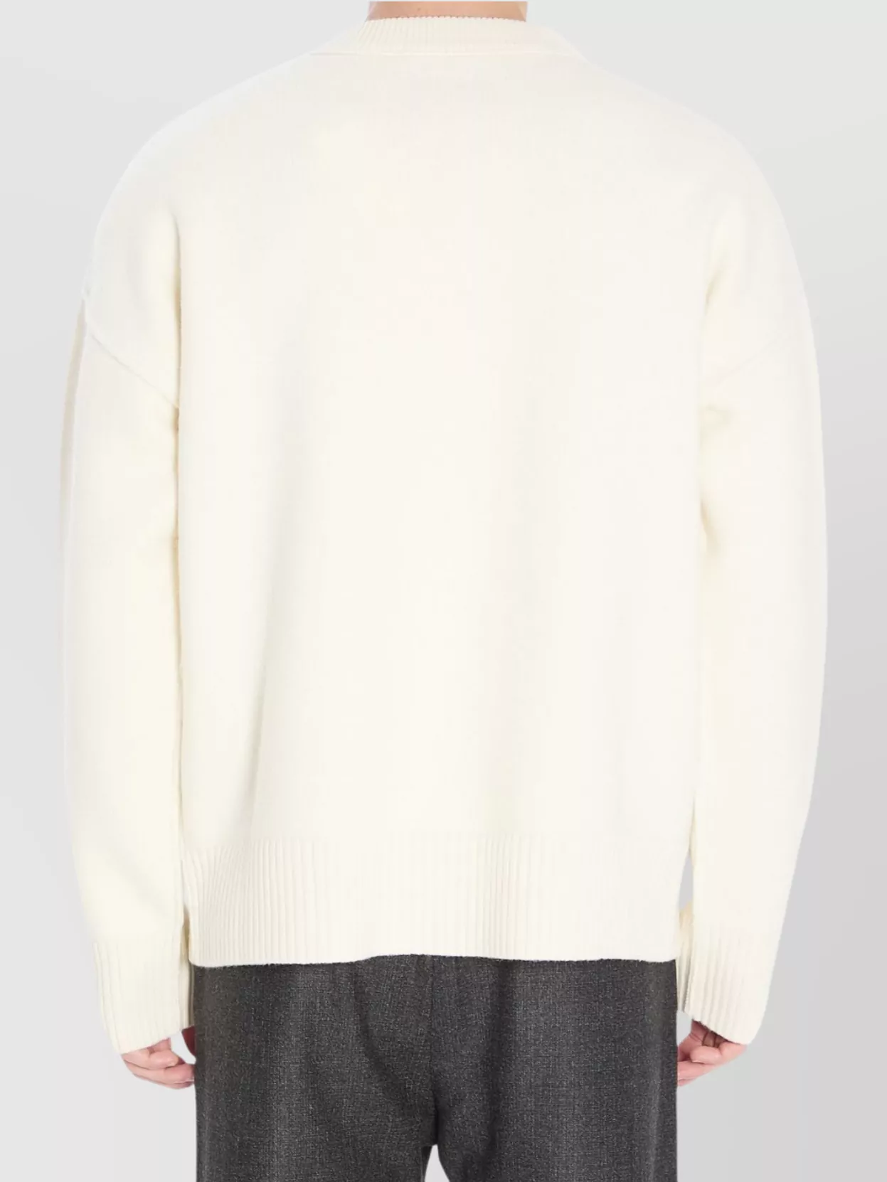 Ami Paris Heart Friend Wool Sweater With Exposed Stitching