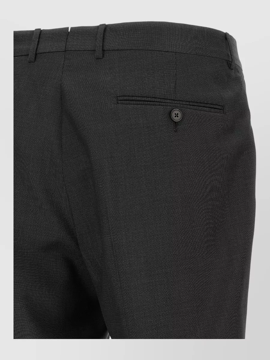 Zegna Wool Straight-Leg Tailored Trousers