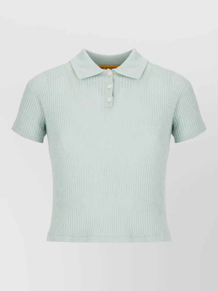 Guest In Residence Cashmere short-sleeve knit polo top