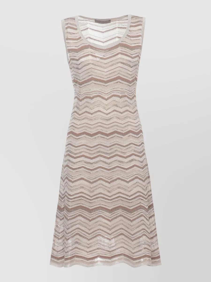 D.exterior Sleeveless Geometric Knitted Midi Dress