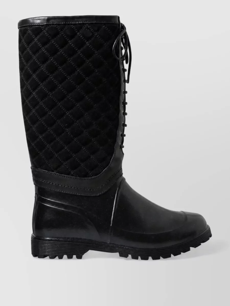 Dolce&Gabbana Leather Quilted Rain Boots