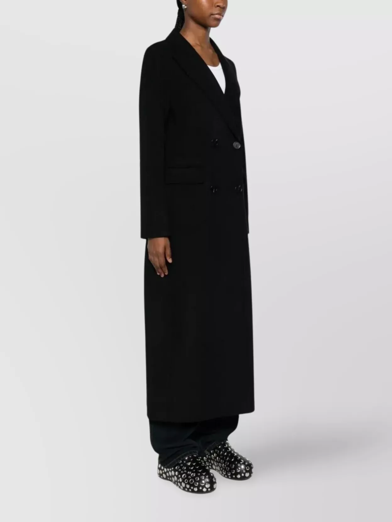 Ermanno Firenze Double-Breasted Coat Flap Pockets