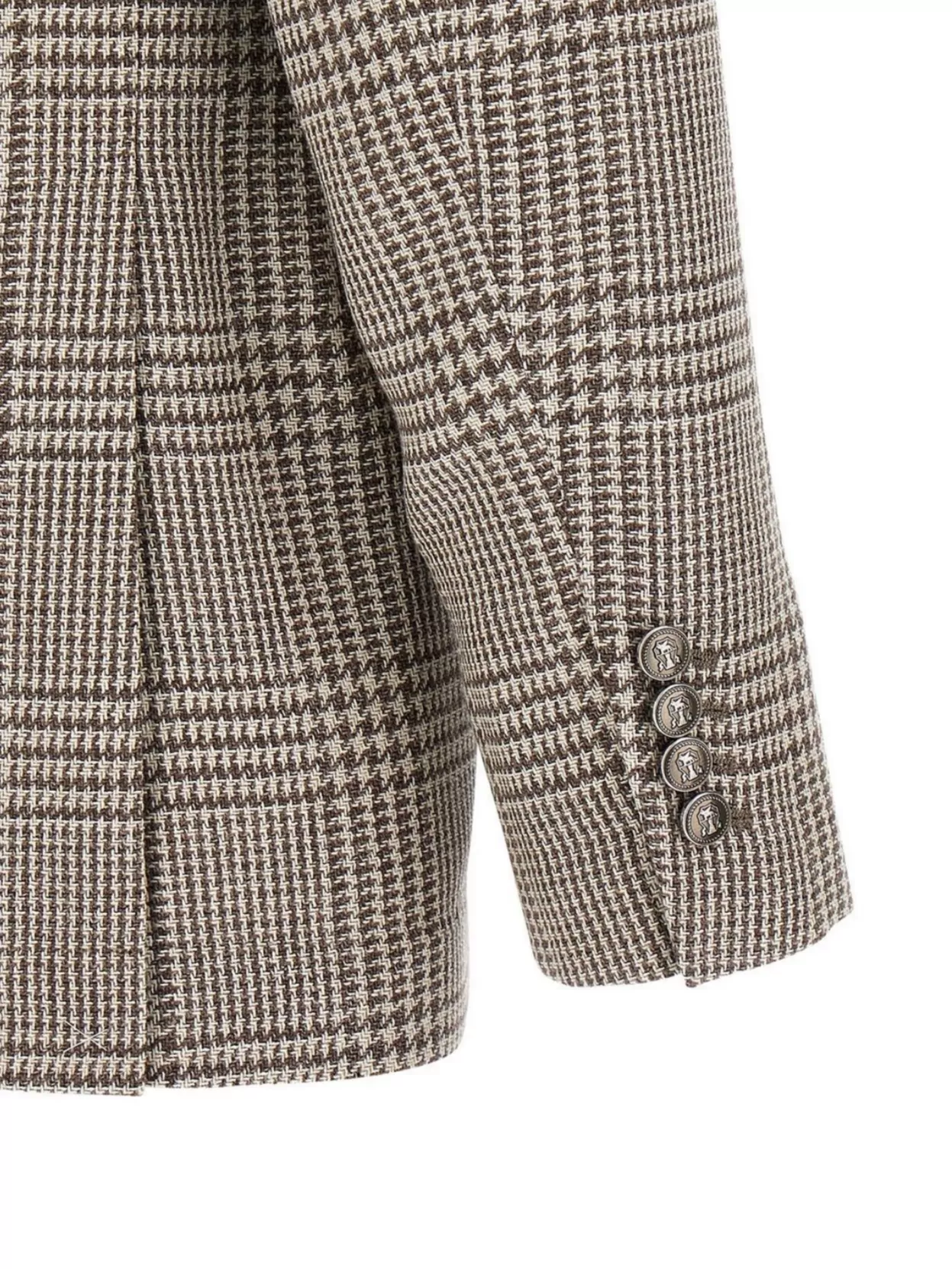 Brunello Cucinelli Tailored Houndstooth Blazer Notch Lapel