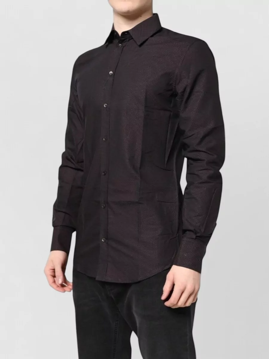 Dolce&Gabbana Jacquard Cotton Long-Sleeve Dress Shirt