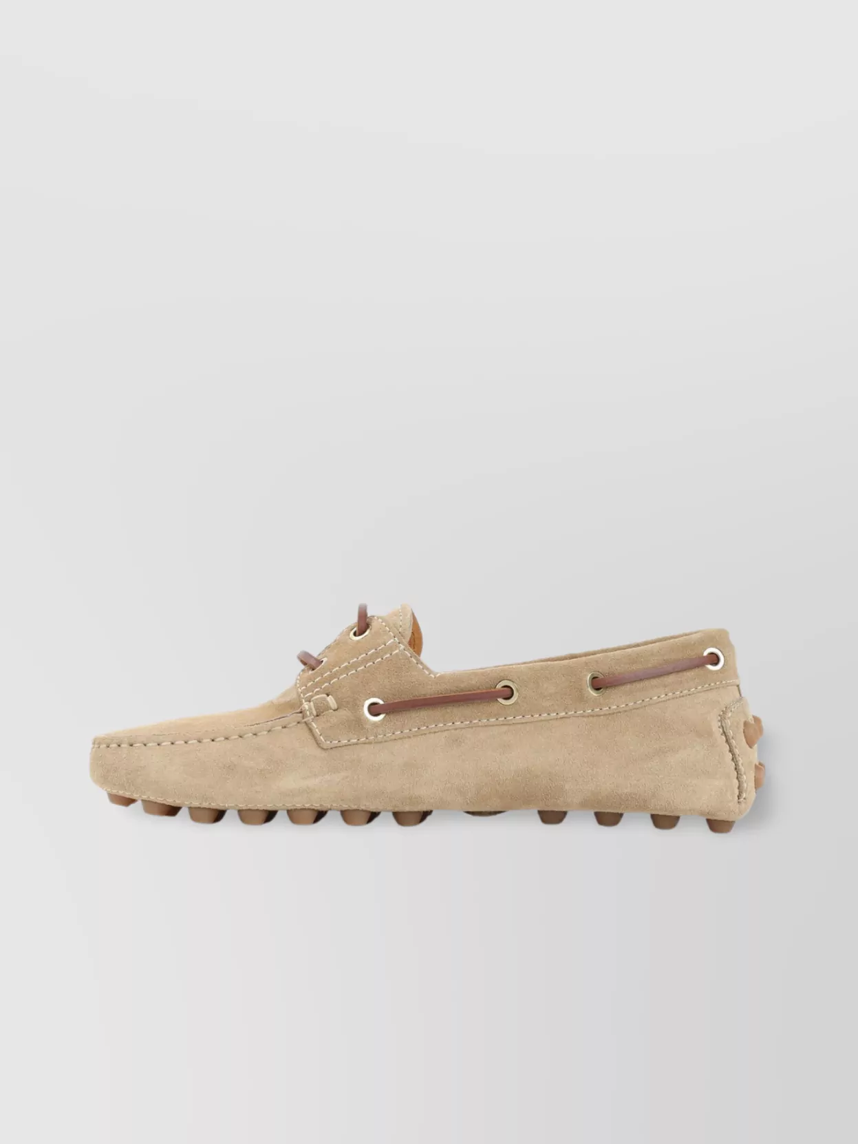 Tod's Loafers Suede Metal Eyelets In Brown
