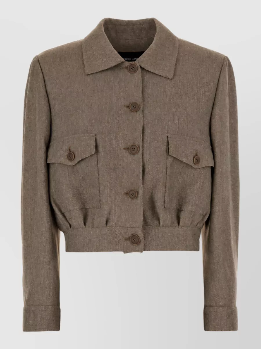 Giorgio Armani twill cropped jacket