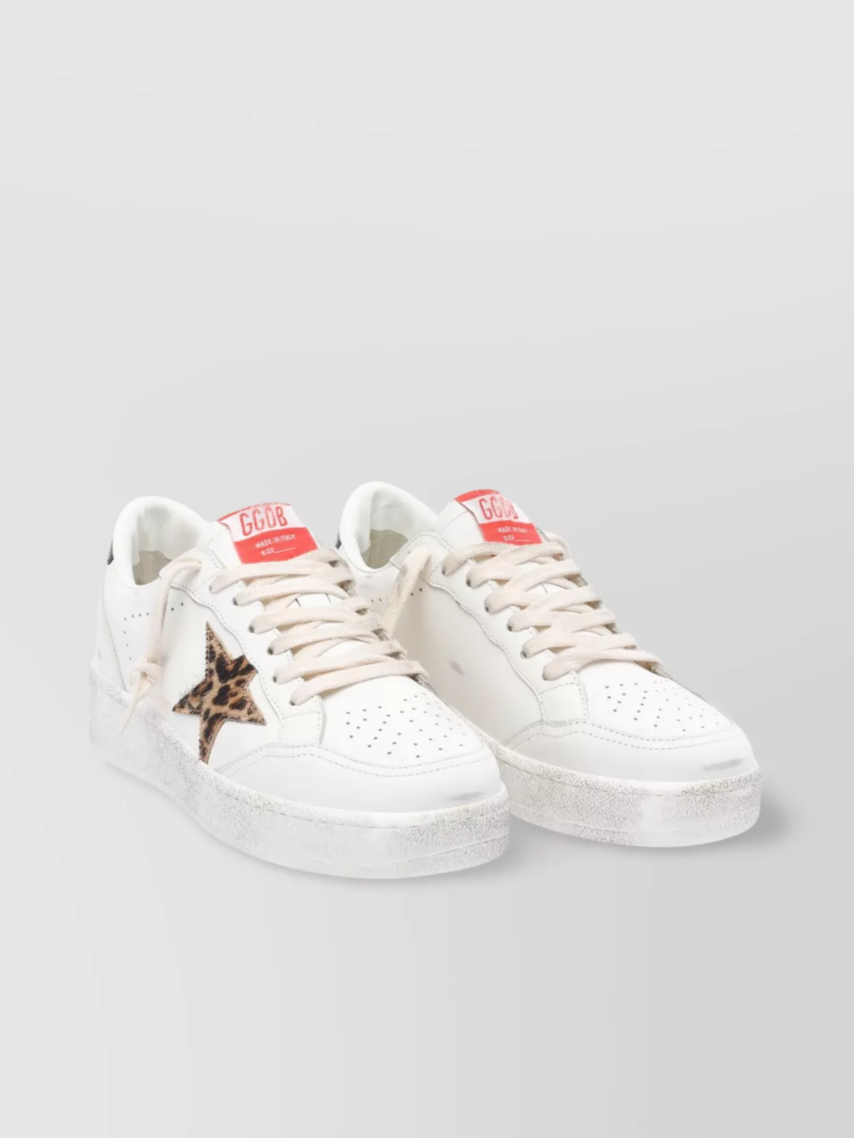 Golden Goose Low Top Sneakers With Leopard Star Detail
