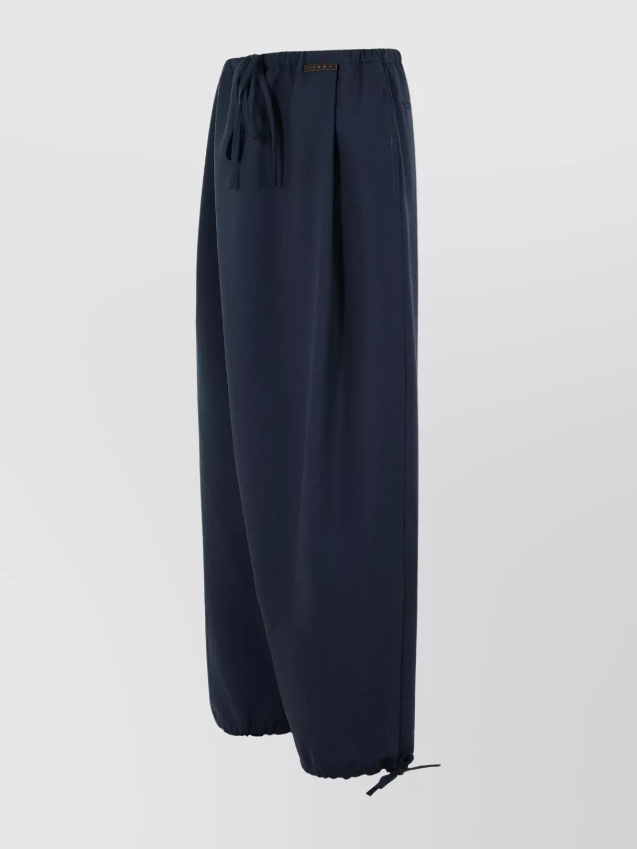 Marni Wide Leg Wool Trousers Featuring Drawstring