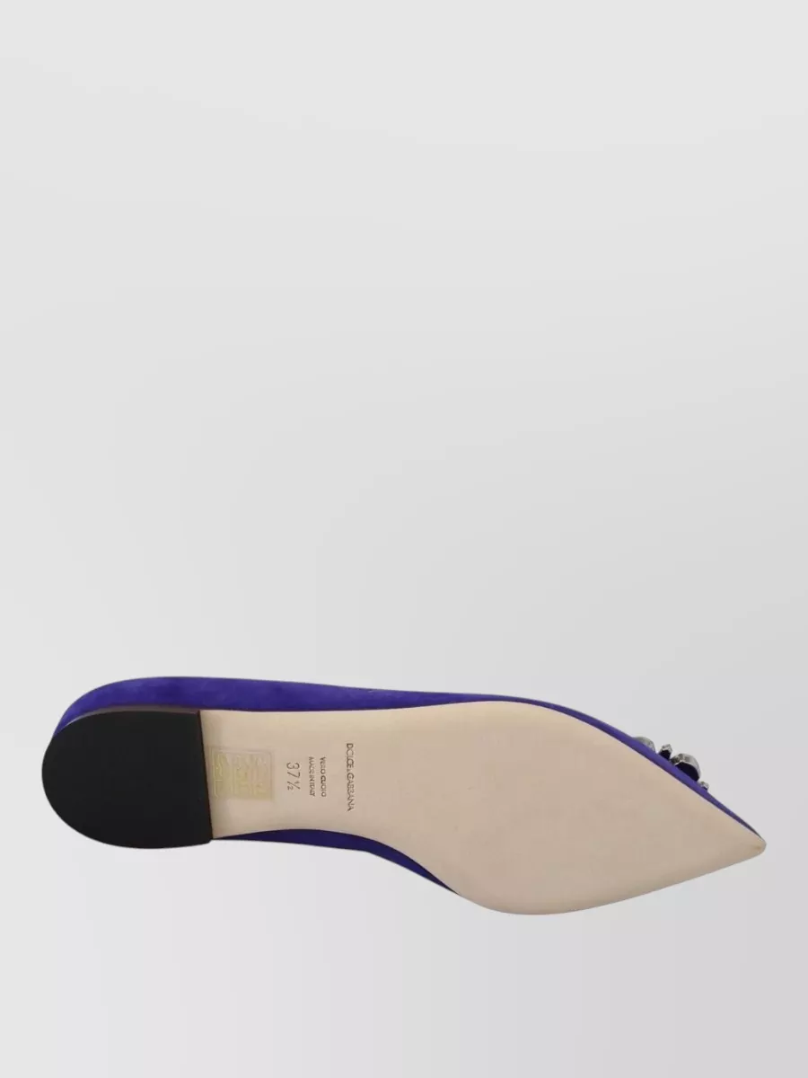Dolce&Gabbana Suede Crystal-Embellished Ballerina Shoes