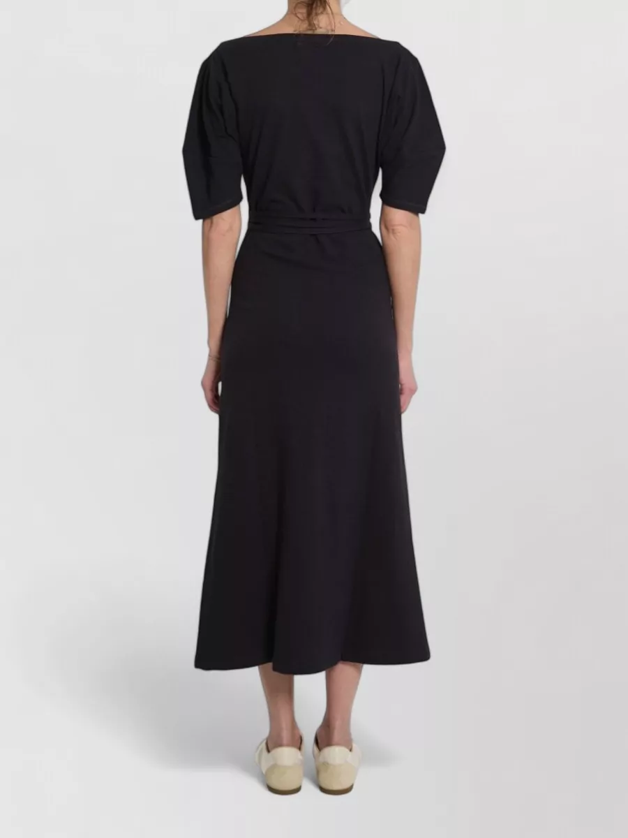 Lemaire Boat Neck Belted Midi Dress