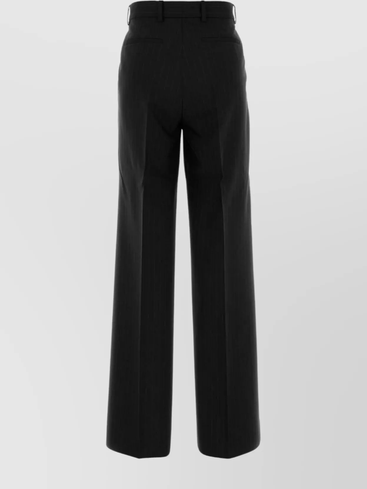 Gucci High Waist Wide Leg Pinstripe Trousers In Black