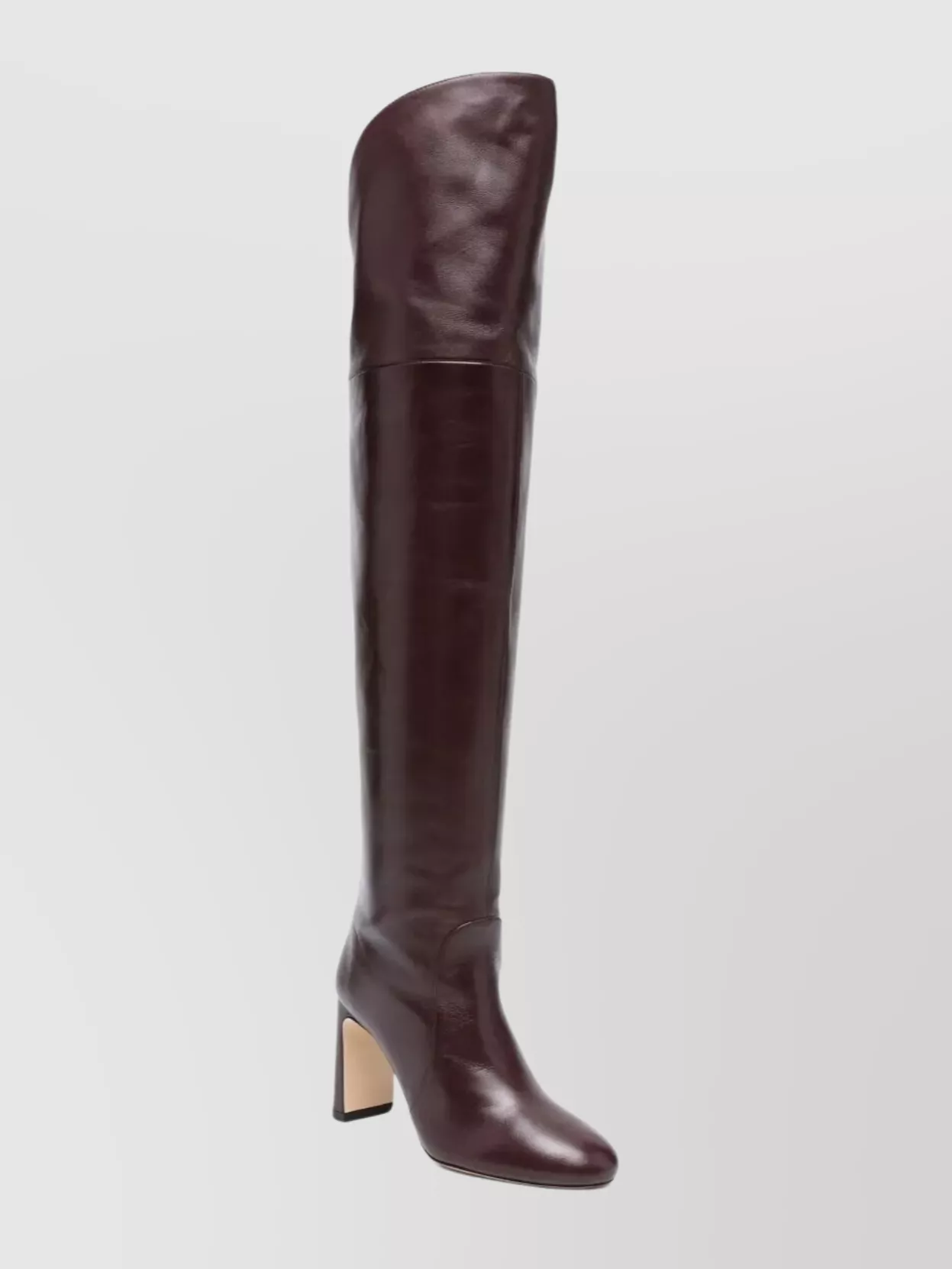Stuart Weitzman Over-the-knee Block Heel Almond Toe Boots In Brown