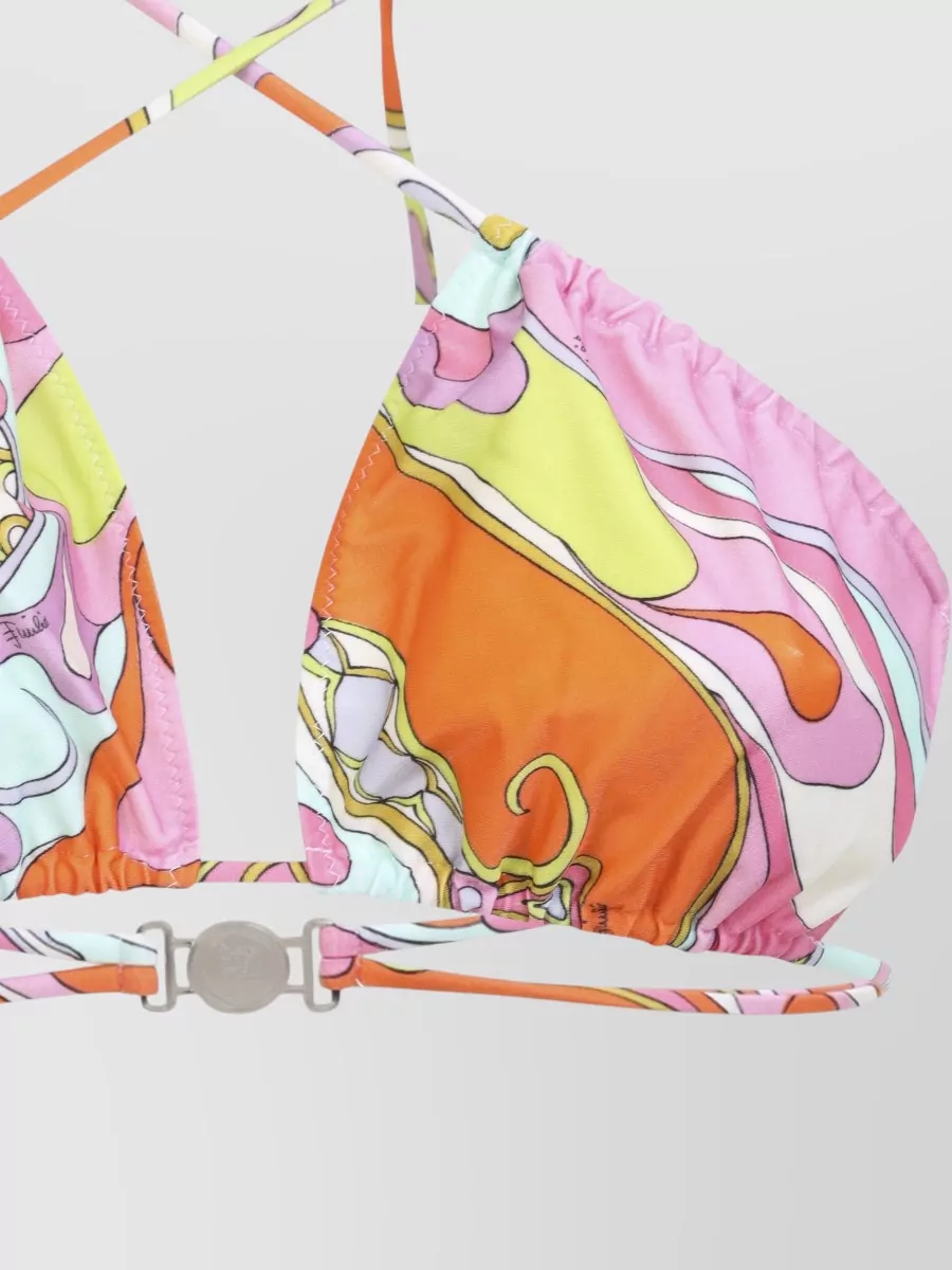 Pucci Orchidee Printed Triangle Bikini Top