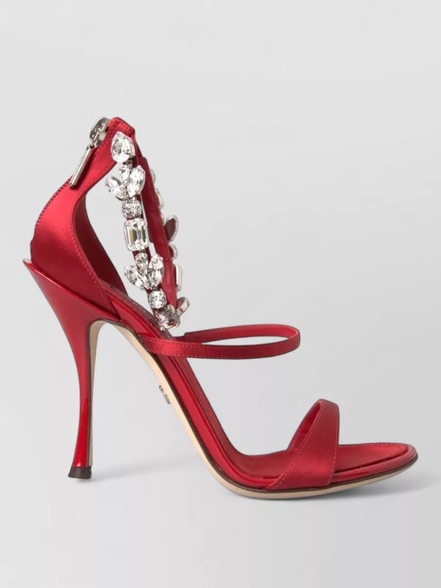 Dolce&Gabbana Silk Crystal Embellished Sandals
