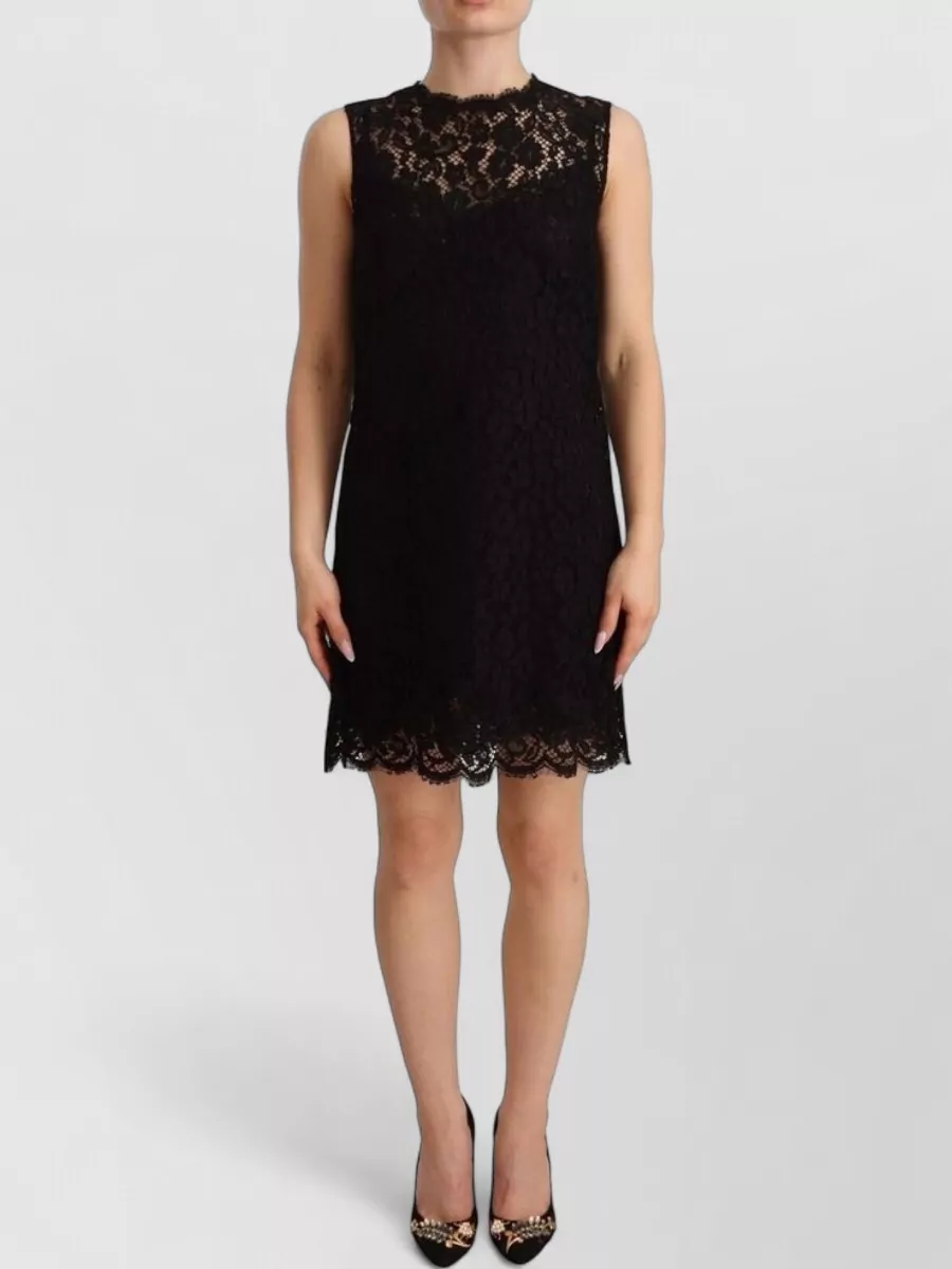 Dolce&Gabbana floral lace sleeveless knee-length dress