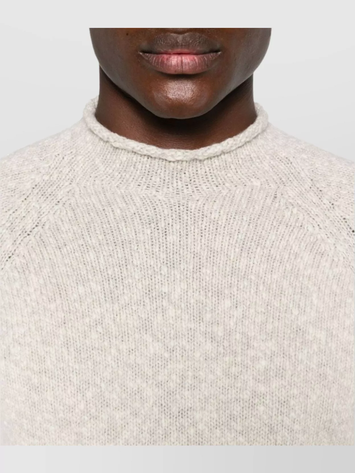 Drumohr Lambswool Crew Neck Sweater With Marl Knit