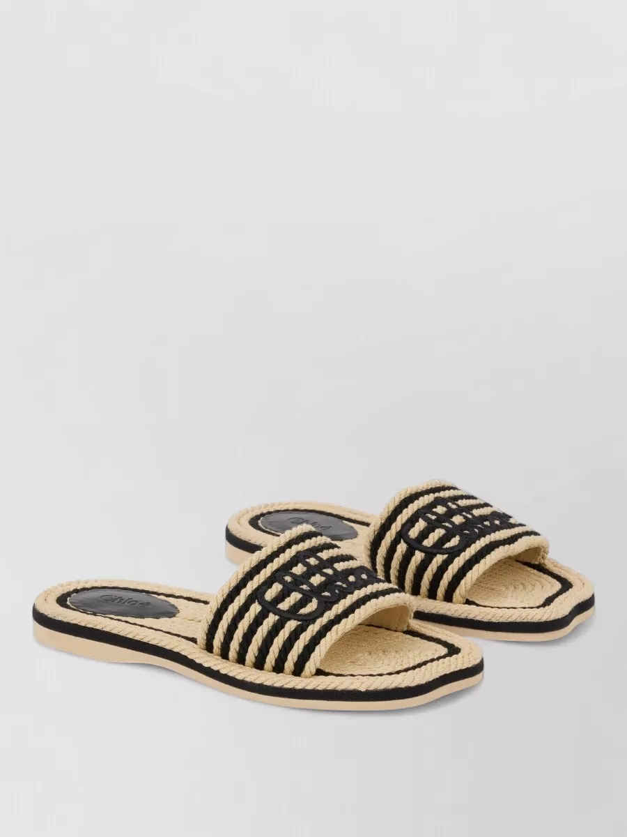 Chloé Embroidered Rope Slides