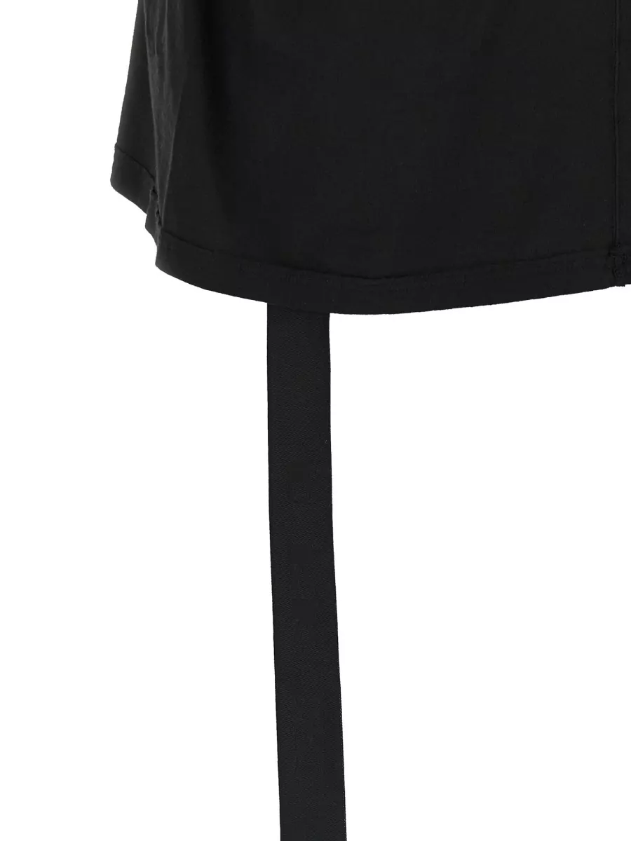 Rick Owens Drkshdw Cropped Tie Detail Short Sleeve Top