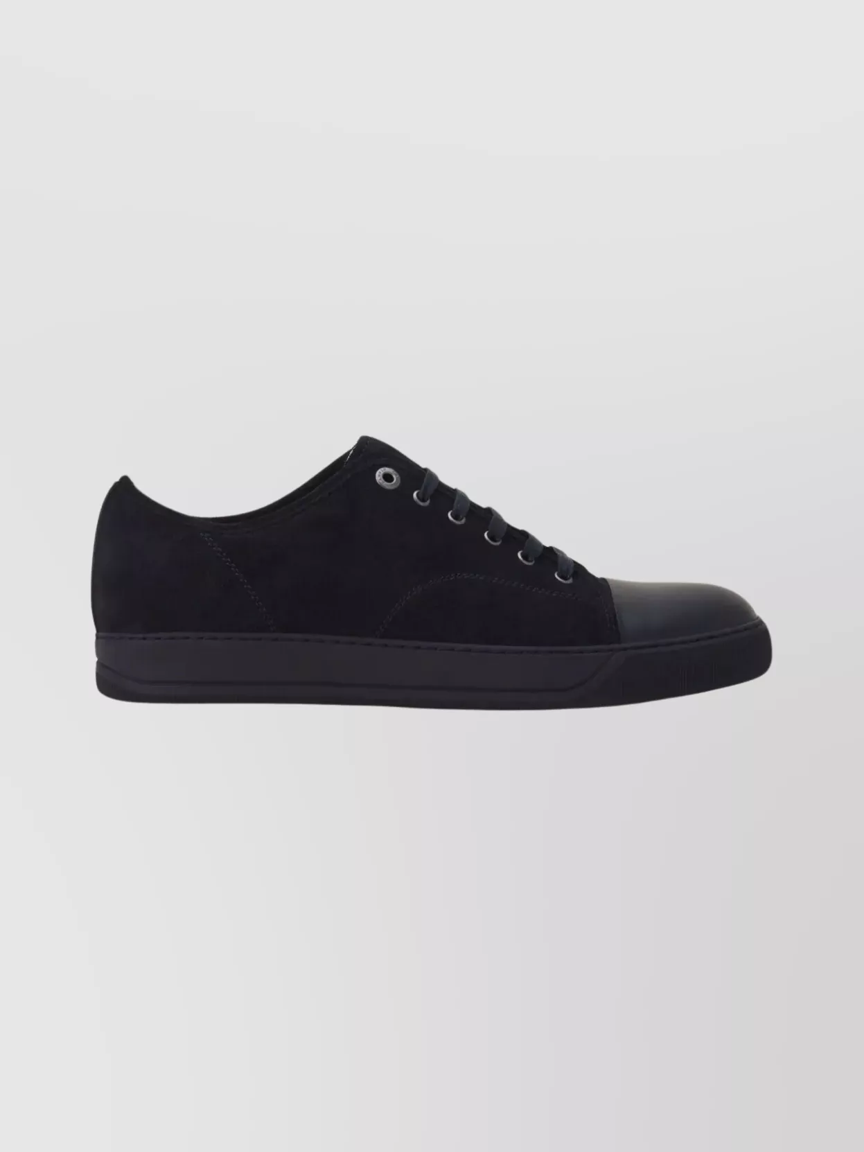 Lanvin Suede Sneakers Featuring Leather Toecap