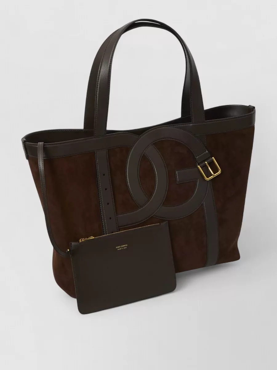 Dolce&Gabbana Small Shopping Suede Tote Bag