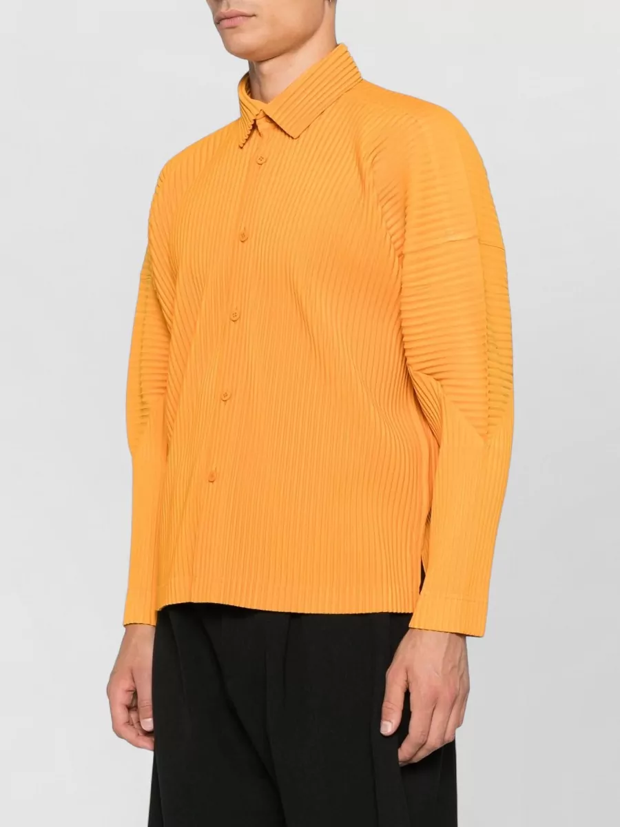 Homme Plisse Issey Miyake Long Sleeve Ribbed Shirt Side Slits