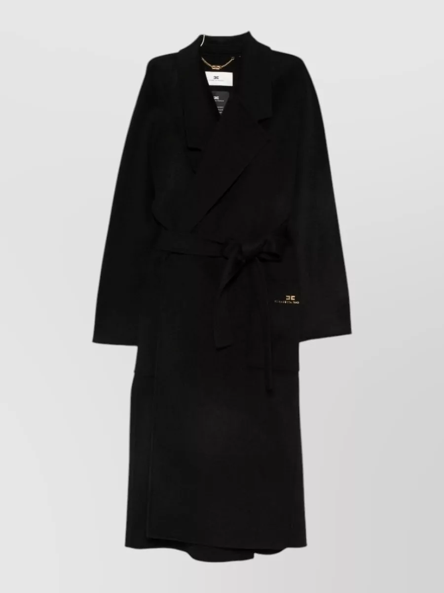 Elisabetta Franchi wool oversized belted coat
