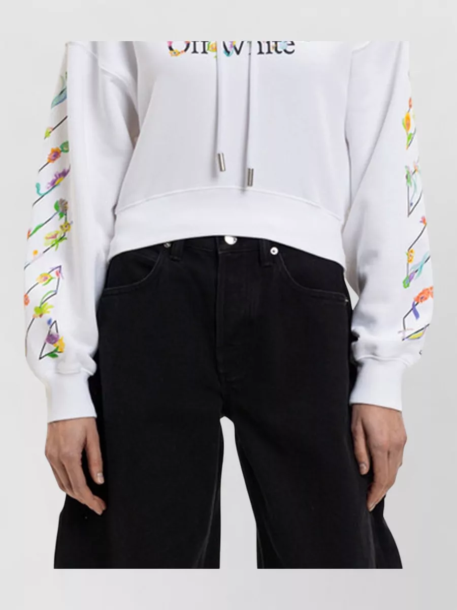 Off-White Cropped Hoodie