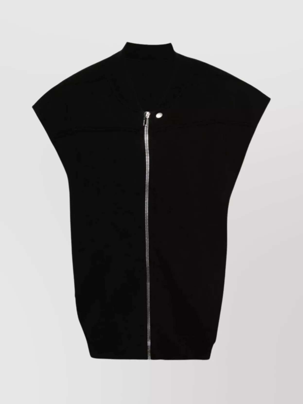Shop Rick Owens Drkshdw Mandarin Collar Extended Length Sleeveless Vest In Black