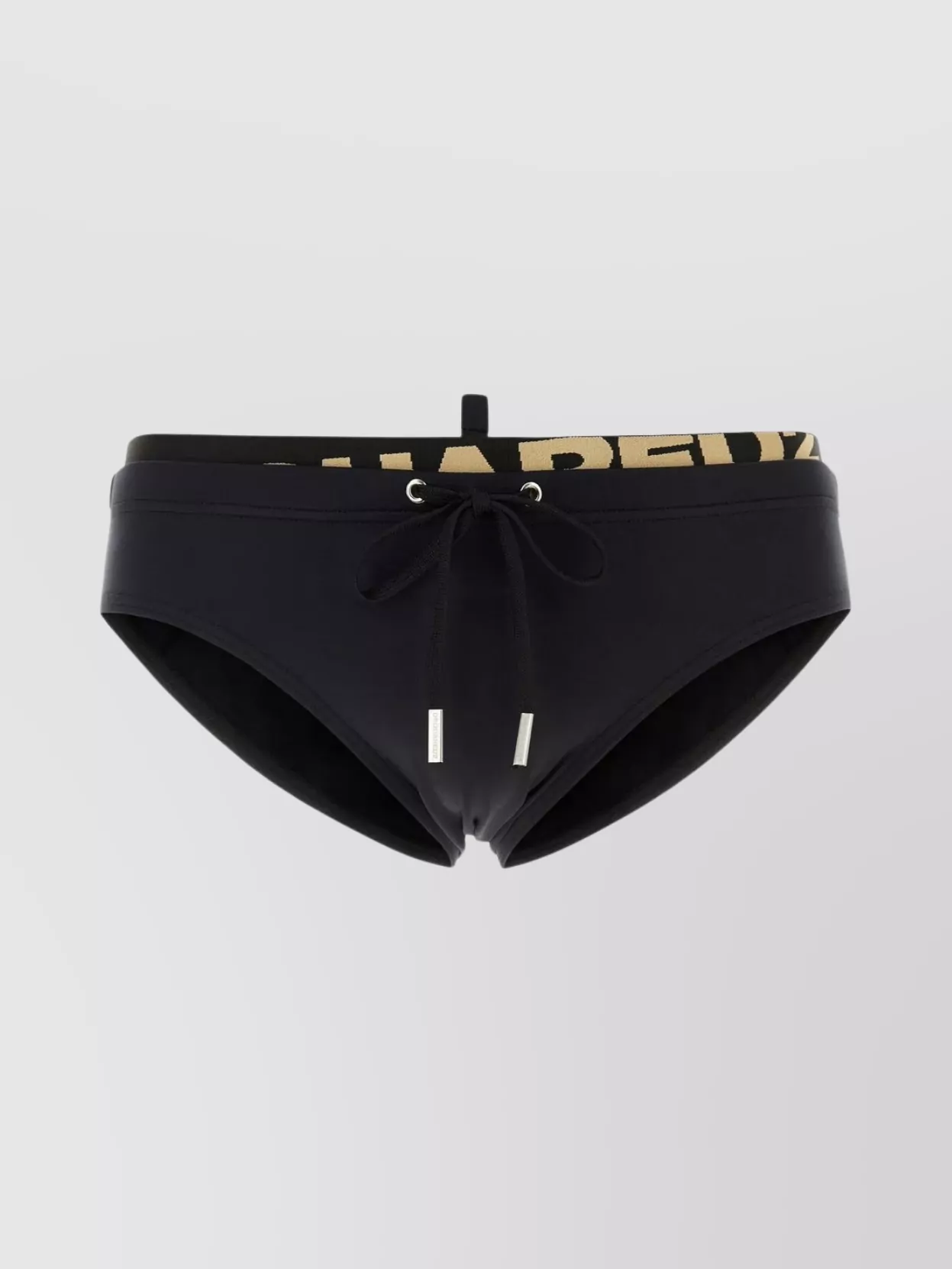 Shop Dsquared2 Nylon Stretch Swim Brief With Metal Eyelets In Black