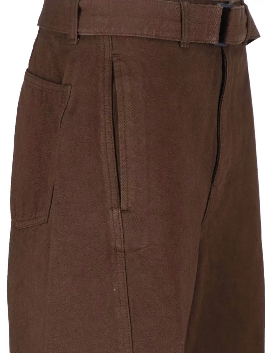 Lemaire Cotton Twill Straight-Leg Belted Trousers