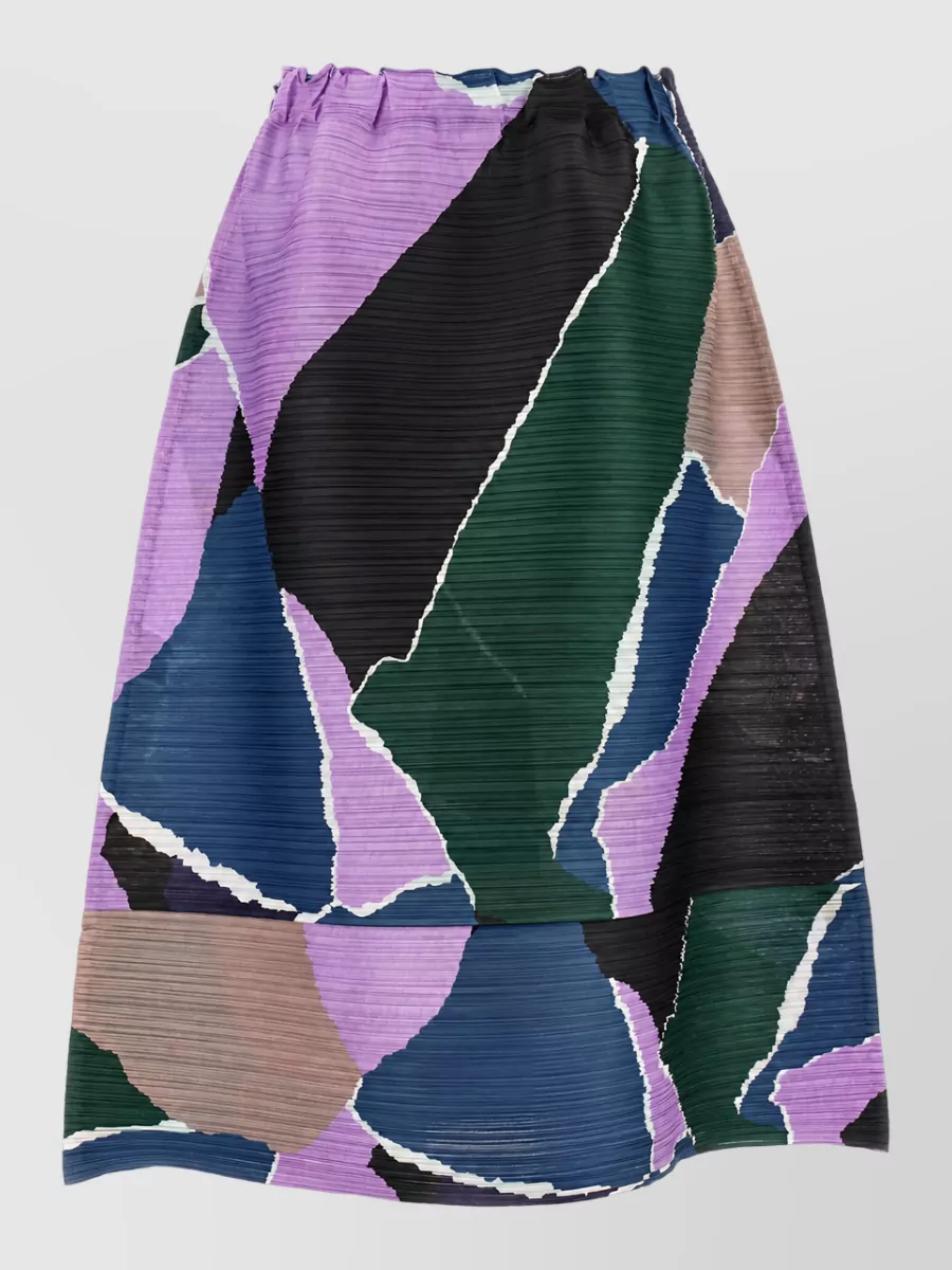 Pleats Please Issey Miyake Printed pleated midi skirt